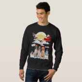 Sweatshirt Anglais Setter Chien Père Noël Sleigh Christmas Lo (Devant entier)