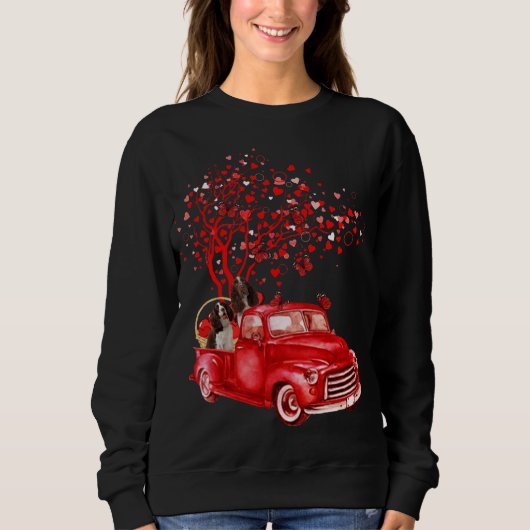 Sweatshirt Anglais Springer espagnol équitation camion Valent (Devant)