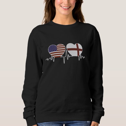 Sweatshirt Angleterre États-Unis - anglais American Twin Hear (Devant)