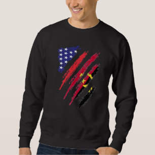 Sweatshirt Angolais Américain Drapeau Cultivé USA Patriot Her