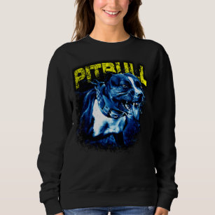 Sweatshirt Angry Apbt American Pitbull Terrier Blue Edition