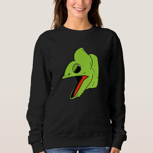 Sweatshirt Angry Chameleon Cool Lizard Humour Anima (Devant)
