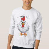 Sweatshirt Angry Rooster Flip Bird - Custom Meme Pun (Devant)