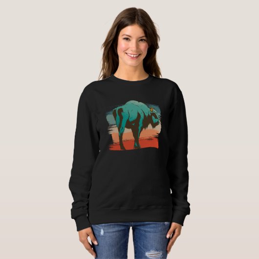 Sweatshirt Animal Bison Illustration (Devant entier)