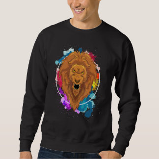 Sweatshirt Animal de zoo Lion Afrique Safari Lion coloré