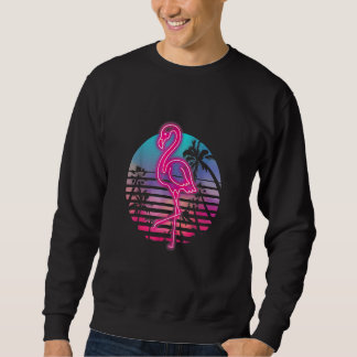 Sweatshirt Animal de zoo tropical été lever de soleil flamant