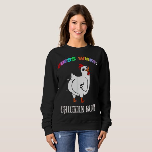 Sweatshirt Animal Devinez Quel Bouton De Poulet Mélange Boeuf (Devant entier)