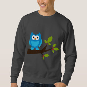 Sweatshirt Animal mignon bleu de bande dessinée d'arbre