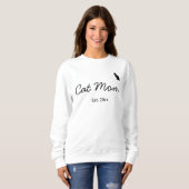 Sweatshirt Animal Pet Lover Black Script Personalized Cat Mom (Devant entier)