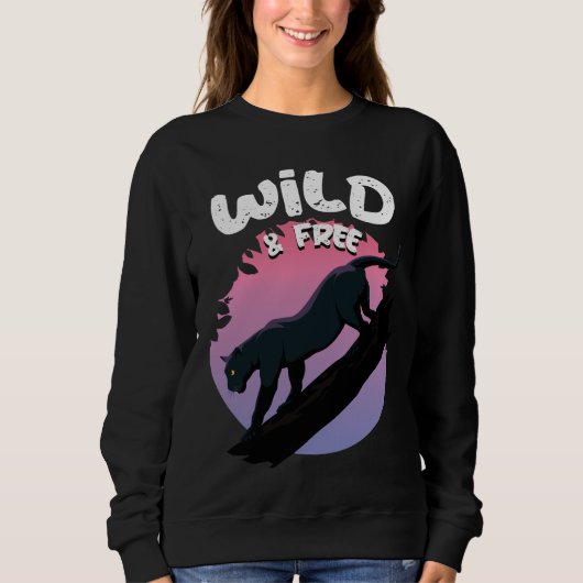 Sweatshirt Animal sauvage et libre de la Panthère noire (Devant)