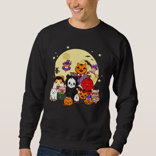 Sweatshirt Animals celebrate Halloween together (Devant)