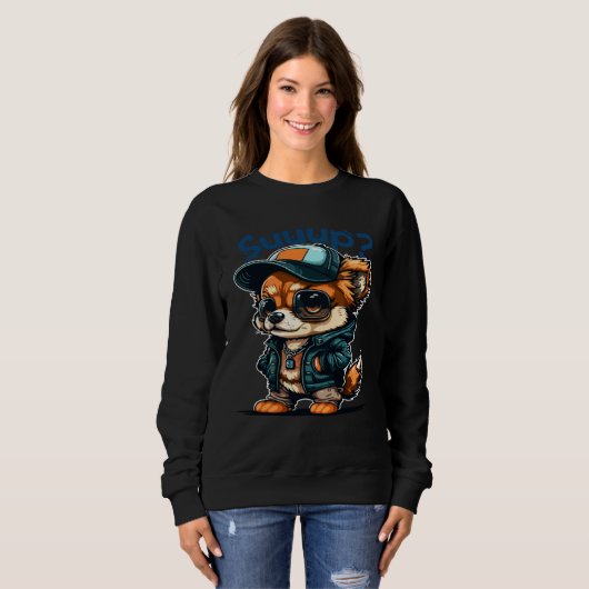 Sweatshirt Animals Dog Cat Owl Fox Cute  8 (Devant entier)