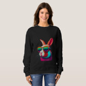Sweatshirt Animals Graphic Bunny Wearing Sunglasses 3 (Devant entier)