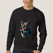 Sweatshirt Animals Graphic  Wolf Wearing Sunglasses 4 (Devant)