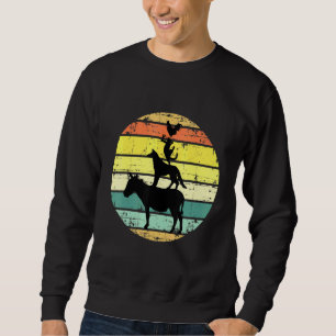 Sweatshirt Animaux de ferme empilés rétro Couleurs de coucher