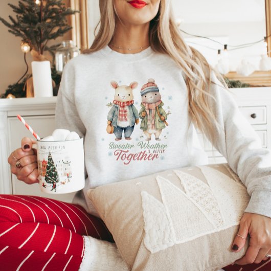 Sweatshirt Animaux d'hiver du mignon Pastel