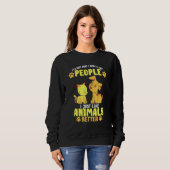 Sweatshirt Animaux Mieux Introvertir la Distance Sociale Chat (Devant entier)