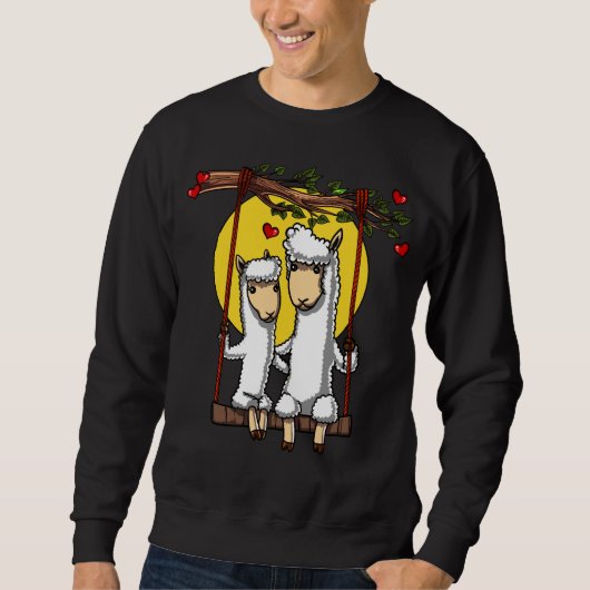 Sweatshirt Animaux mignons d'alpaga de couples de lama (Devant)