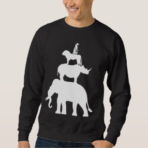 Sweatshirt Animaux sauvages empilés Afrique Jungle Safari Sa
