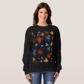 Sweatshirt Animaux Vie Marine Orca Octopus Poisson Crabe Tort (Devant entier)