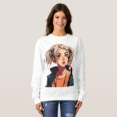 Sweatshirt Anime Dream : Beauté Beige-Haired (Devant entier)