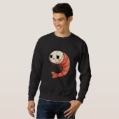 Sweatshirt Anime Kawaii Shrimp Chibi, Cute Grumpy Shrimp Mang (Devant entier)