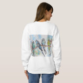 Sweatshirt Anneau clé d'art de l'Australian Bird Budgie Water (Dos entier)
