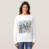 Sweatshirt Anneau clé d'art de l'Australian Bird Budgie Water (Devant entier)