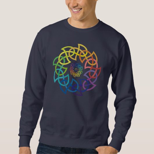 Sweatshirt Anneaux celtiques de Knotwork d'arc-en-ciel (Devant)