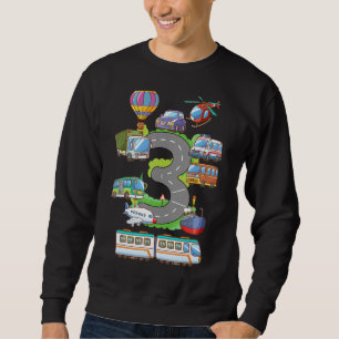 Sweatshirt Anniversaire 3e Garçons Filles Enfants Voiture 3 a