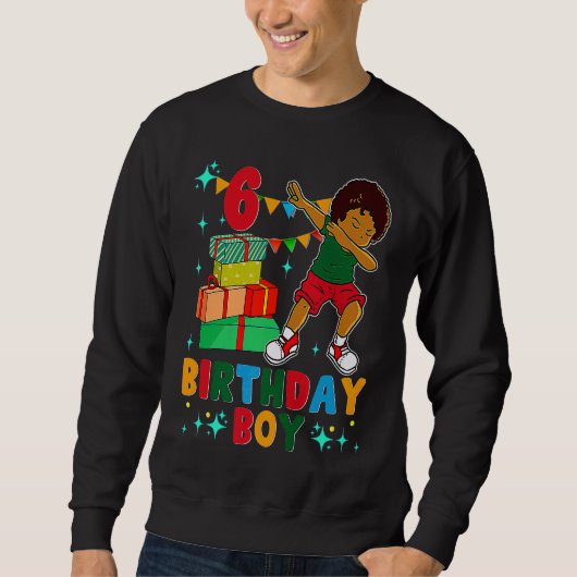 Sweatshirt Anniversaire African American Boy 6e anniversaire  (Devant)