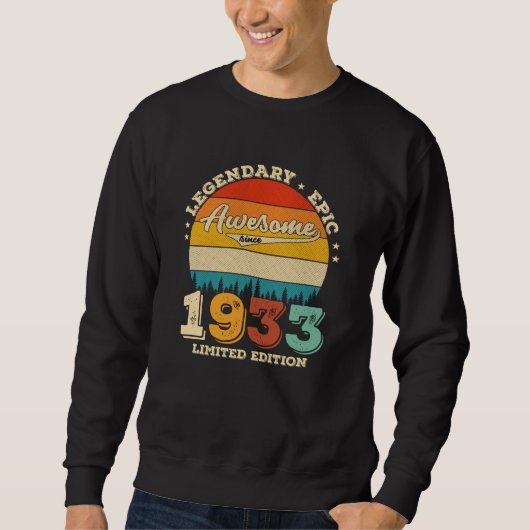 Sweatshirt anniversaire âgé de 92 ans 1933 Magnifique cadeau  (Devant)
