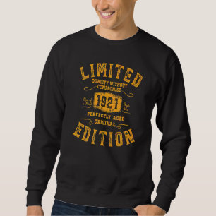 Sweatshirt Anniversaire Année 1921 Vintage Grunge usagé