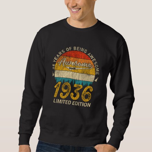 Sweatshirt anniversaire de 89 ans 1936 Magnifique 89e anniver (Devant)