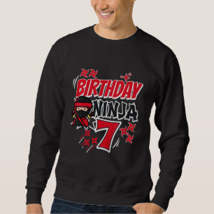 Sweatshirt Anniversaire de enfant Ninja 7th B'Day Boy Karate