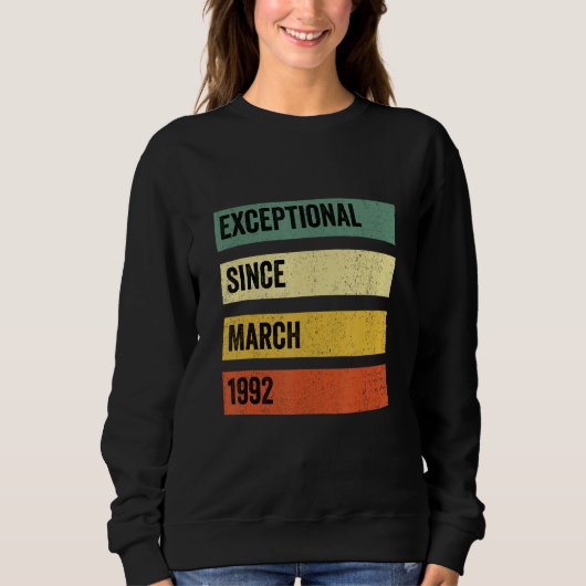 Sweatshirt Anniversaire exceptionnel depuis mars 1992 (Devant)