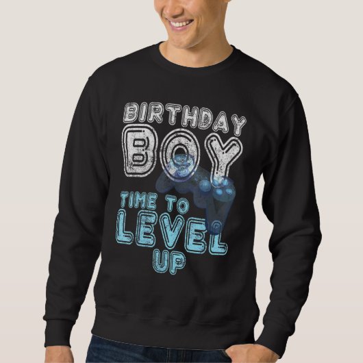Sweatshirt Anniversaire Garçon Temps De Niveau Up Video Game (Devant)