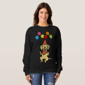 Sweatshirt Anniversaire Jaune Labrador Et Ballons (Devant entier)