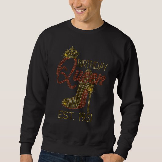 Sweatshirt Anniversaire Reine Est 1951 Chaussures Reine Couro (Devant)