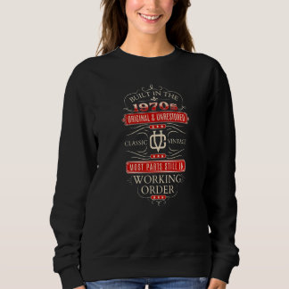 Sweatshirt Anniversaire vintage Né Dans Les Années 70 Constru