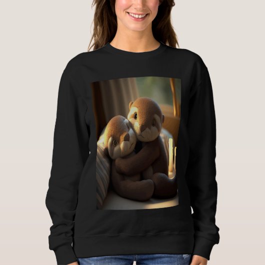 Sweatshirt Anniversary Otter Present Sweet Huggable Otter (Devant)