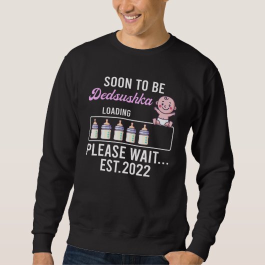 Sweatshirt Annonce de Grossesse de Papy Bientôt Devenu Dedush (Devant)