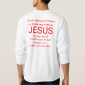 Sweatshirt Annoncez Jésus dans votre vie (Dos)