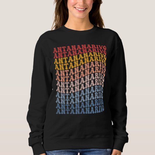 Sweatshirt Antananarivo City Groovy Retro (Devant)