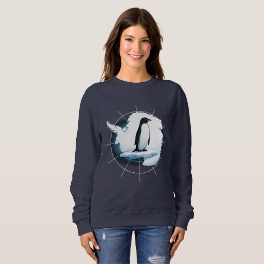 Sweatshirt Antarctica Penguin Emblem – Polar Explorer Design (Devant entier)