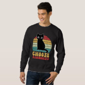 Sweatshirt Anti Bullying Rainbow Peace Kind Hippie Cat Choose (Devant entier)