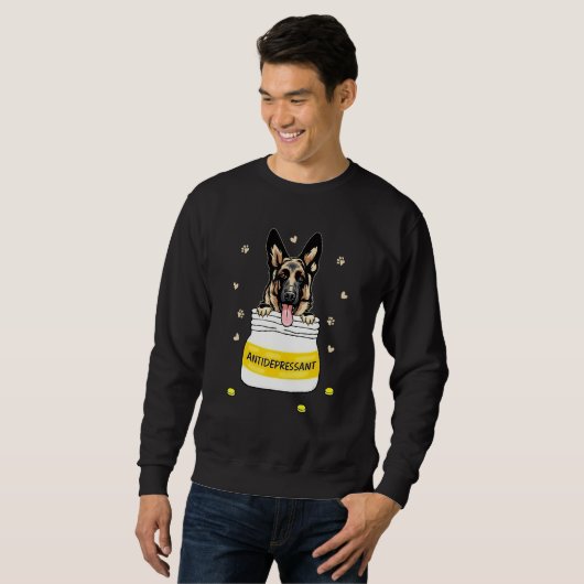 Sweatshirt Antidepressant German Shepherd Dog Puppy Owner (Devant entier)