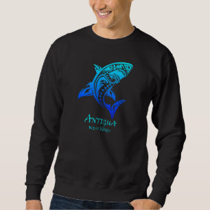 Sweatshirt Antigua West Indies Vintage Retro Tribal Shark Vac