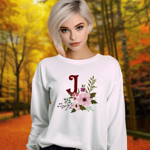 Sweatshirt Antique Automne esthétique Monogramme floral