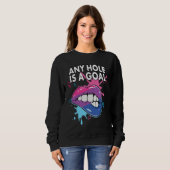 Sweatshirt Any Hole Is A Goal Bisexual Rainbow Pride Bisexual (Devant entier)